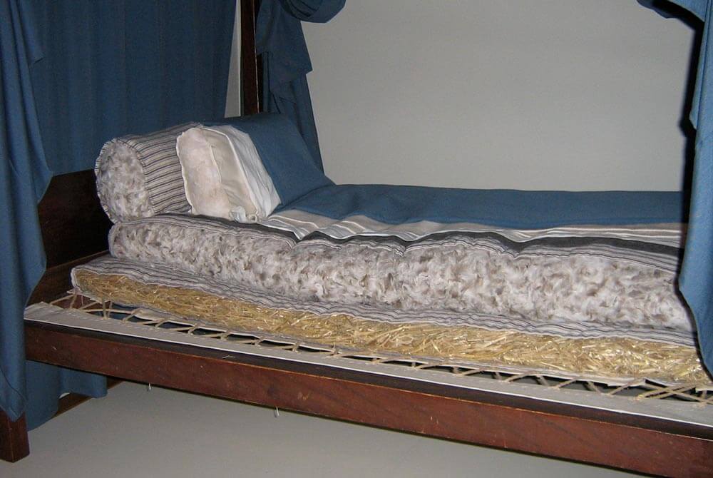 Close up of the layers of the bed